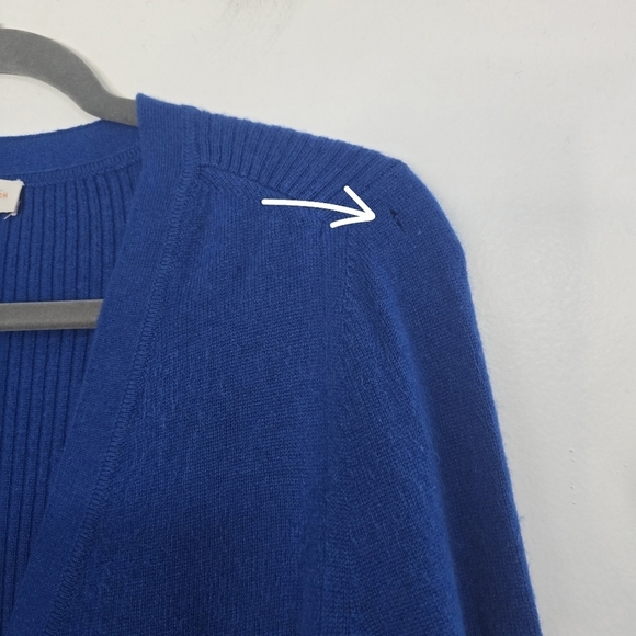 Tory Burch 100% Cashmere Cardigan in Cobalt Blue with small hole - Picture 8 of 13